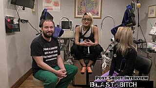 channy crossfire gags on cock backstage then bends over for creampie blast