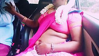 Hey boyfriend, this Indian housewife in saree cheats wildly in car with dirty Telugu talk sex