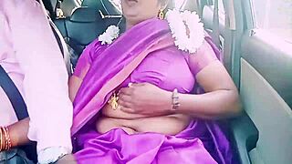 indian housewife in saree flirts dirty with driver during steamy car sex session