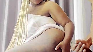 I'm pounding this horny tattooed teen behind my girlfriend's back