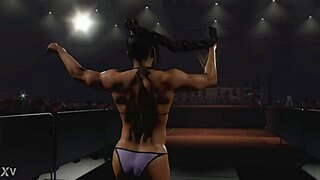 bianca belair struts muscular ebony body in bikini entrance
