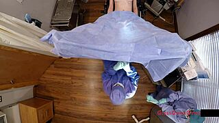 Intense Gyno Exam Makes Patient Spread Small Tits Wide