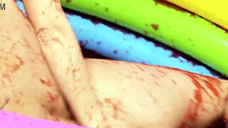 romana ryder and tammie lee wrestle in slippery lesbian jelly