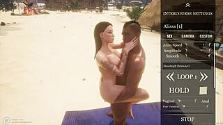 Curvy white milf alissa takes big black cock interracial beach fuck with orgasm facial