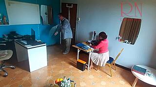 boss dominates secretary with rough fuck while she's on phone