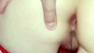 Amoosinas blasts cum on white ass in airport toilet after doggystyle pounding