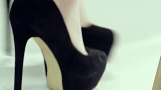 blindfolded babes moan in passionate anal threesome with big tits bouncing