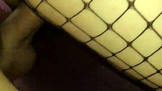 erotic milf wife in fishnets poses homemade for steamy porn shoot