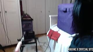 Maxine X Vibes Her Clit Then Rides Fuck Machine to Wet Squirting Orgasms!