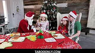 taboo orgy heat with Charlotte Sins and Summer Hart in Christmas frenzy