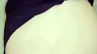 Amoosinas blasts cum on white ass in airport toilet after doggystyle pounding