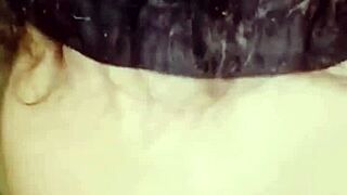 Amoosinas blasts cum on white ass in airport toilet after doggystyle pounding