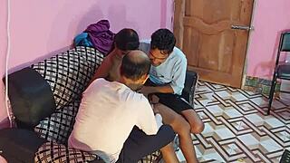 Heart-Pounding Threesome Bliss as Horny Bengali Babe Rides Two Massive Cocks Wildly in Steamy Room Action!