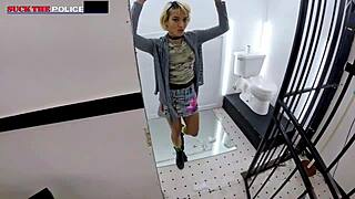 just a little 18+ baggie? channy crossfire's latex police skirt tease