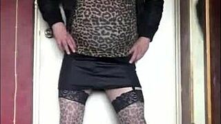shy bisexual crossdresser in stockings endures homemade humiliation exposure