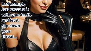 a classy french brunette in leather gives public rooftop blowjob