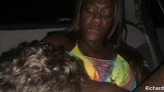 Watch hottest Brazilian ebony squirt pussy wildly inside the car!