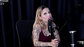Naty Varga's sheer red fire cast moments tease swingers