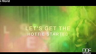 Blonde hottie strips shorts heels for shaved pussy tease