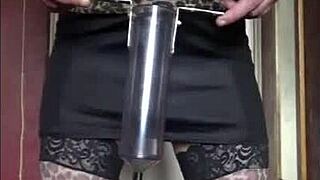 shy bisexual crossdresser in stockings endures homemade humiliation exposure