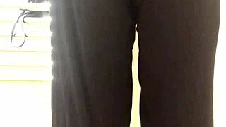 Farting wildly cute teen blasts in tight yoga pants during stretch!