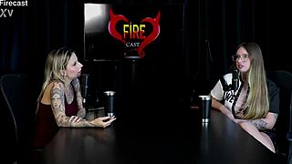 Naty Varga's sheer red fire cast moments tease swingers