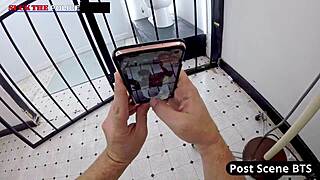 just a little 18+ baggie? channy crossfire's latex police skirt tease