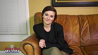short-haired kylie sucks cock like a pro, deepthroat to sloppy cum swallow!