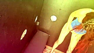 skinny redhead prostitute gulps gloryhole stranger creampie loads