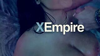 little puck in red lingerie takes hardcore big dick pounding cowgirl style