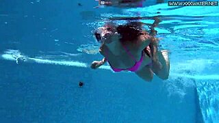 Jessica Lincoln pink bikini pool tease horny fuck?