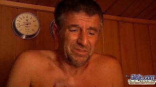 fuck teen in sauna then she sucks cock hard