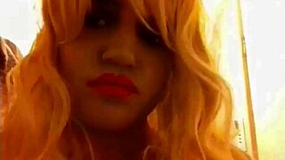 Tranny tiffany celeste slutty pantyhose legs tease intriguing feet.