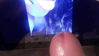 tribute to angeles del mar's hot shemale handjob cumshot