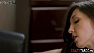 horny secretary maya woulfe bends over boss desk for rough monster cock
