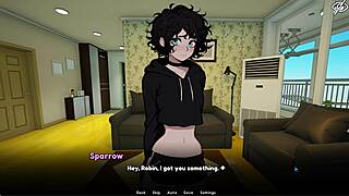 My femboy roommate's ladyboy charms unfold in intriguing dorm dating game part 1
