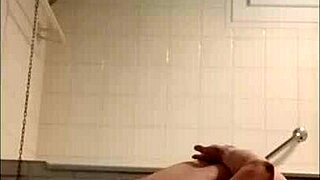slave's self humiliation session with belt spanking and dirty talk