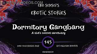 dorm gangbang audio teases women to ecstasy