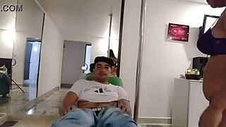 I got so horny fucking room service for creampie