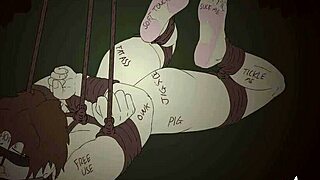 innocent ogre girl bound hogtied by fantasy monster feet