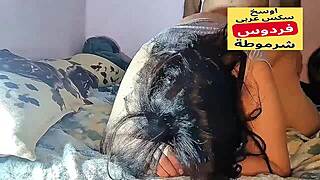 arab woman teases dirty in stockings bedroom