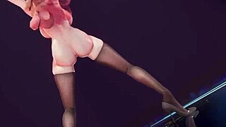 Bitch Knight Shakes Big Tits Ass in MMD Dance