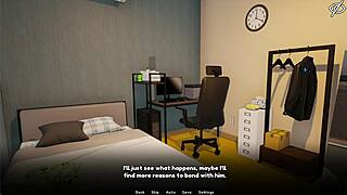 My femboy roommate's ladyboy charms unfold in intriguing dorm dating game part 1