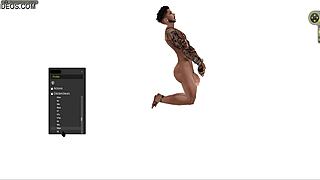 Damn, black cartoon hunk pounds standing, squatting, lying hard!