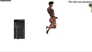 Damn, black cartoon hunk pounds standing, squatting, lying hard!