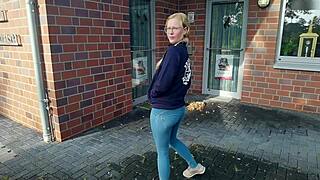 blondehexe firefighter intern public outdoor bonus scene