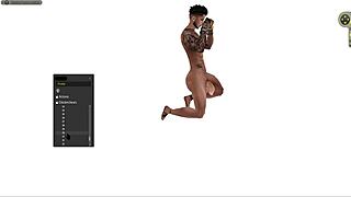 Damn, black cartoon hunk pounds standing, squatting, lying hard!