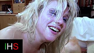 Blonde Slut Rides Double Penetration Threesome