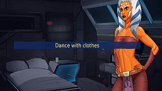 orange trainer gropes bouncing tits during steamy dance session