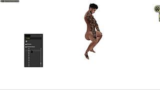 Damn, black cartoon hunk pounds standing, squatting, lying hard!